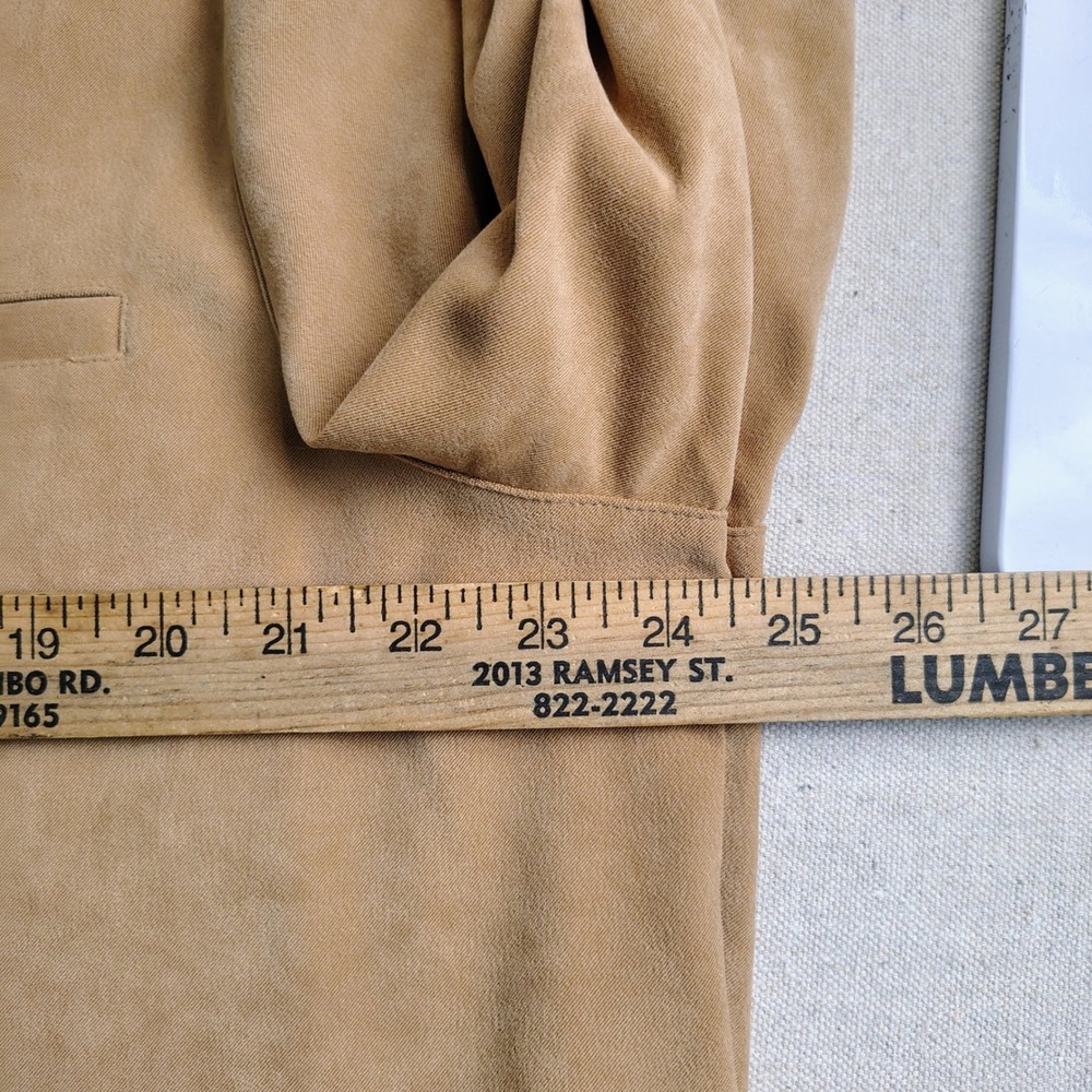 Sag Harbor Womens SZ 18 Faux Suede Button Down Shirt Camel Brown Minimalist - Picture 8 of 9